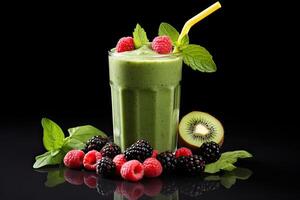 AI generated Kiwi green smoothie photo