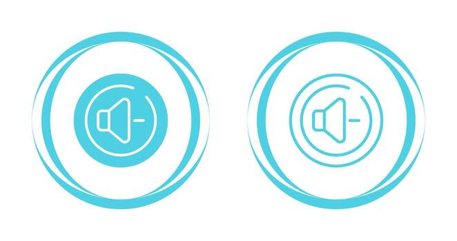 volumen abajo circulo vector icono