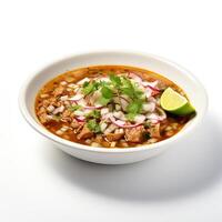 AI generated Posole soup closeup photo