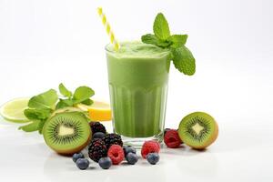 AI generated Kiwi green smoothie photo