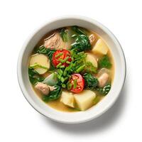 AI generated Sinigang soup closeup photo