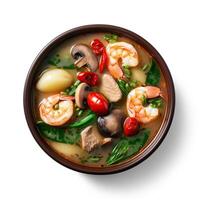 AI generated Sinigang soup closeup photo