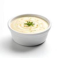 AI generated bisque soup closeup isolated on white background photo