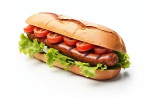 AI generated a sausage sandwich illustration photo