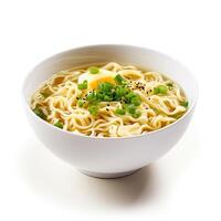AI generated Noodle soup closeup photo