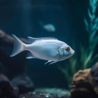 AI generated a fish swimming in an aquarium photo