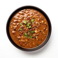 AI generated Turtle soup closeup isolated on white background photo