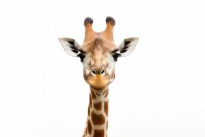 AI generated Giraffe isolated on white background photo