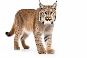 AI generated lynx isolated on white background photo