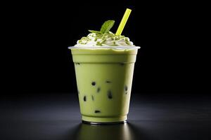 AI generated dalgona mactha green tea close up photo