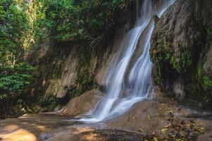 Beautiful landscape view of Sai yok noi waterfall kanchanaburi.Sai Yok Noi is a waterfall, also known as Khao Phang Waterfall. photo