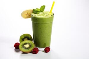 AI generated Kiwi green smoothie photo