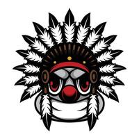 Clown Apache Mascot Design vector