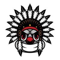 Clown Apache Mascot Design vector