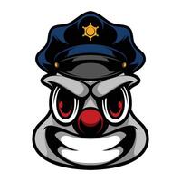 payaso policía mascota diseño vector