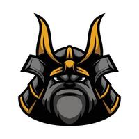 Bulldog Samurai Design vector