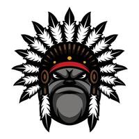 Bulldog Apache Design vector