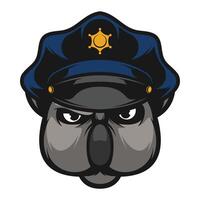coala policía mascota vector
