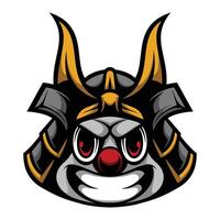 Clown Samurai Mascot Design vector
