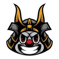 Clown Samurai Mascot Design vector