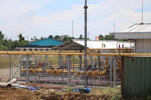 gas pipes in the site photo