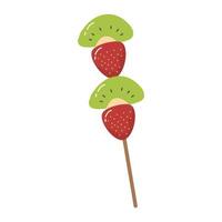 Traditional Chinese Dessert - Candied Fruit on a Wooden Stick vector