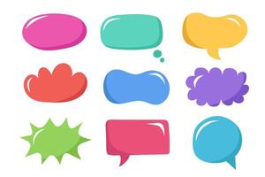 Set of different colorful speech bubble on white background. Vector illustration