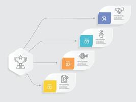 horizontal steps timeline infographic element vector