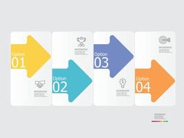 horozontal timeline infographic element report background with business line icon 4 steps vector