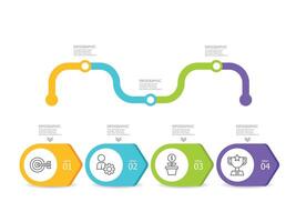 horizontal timeline infographic element report vector