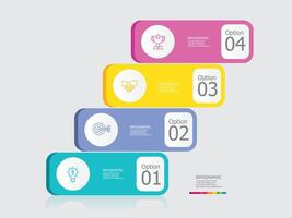 horozontal timeline infographic element report background with business line icon 4 steps vector