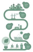 green city eco friendly power saving infographic presentation element background vector