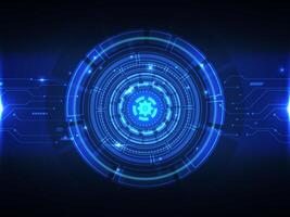 abstract circle blue technology futuristic cyber hi-tech background vector