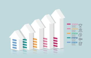 abstract timeline infographic element business data visualization steps report layout template background with business line icon 5 steps vector