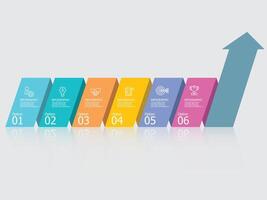 horizontal growth graph steps timeline infographic presentation element report background vector