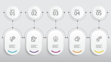 elipse y redondo circulo pasos cronograma infografía elemento reporte antecedentes con negocio línea icono 5 5 pasos vector