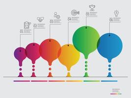 horizontal pasos cronograma infografía elemento reporte antecedentes vector