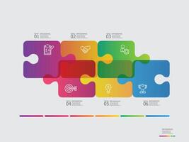 rompecabezas rompecabezas horizontal pasos cronograma infografía elemento reporte antecedentes vector