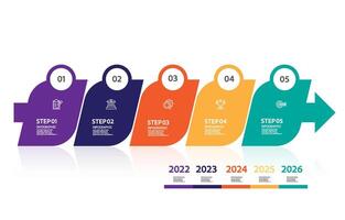 abstract timeline infographic element business data visualization steps report layout template background with business line icon 5 steps vector