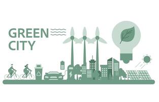 green city eco friendly power saving infographic presentation element background vector