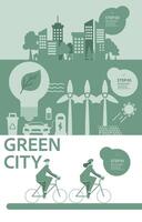 green city eco friendly power saving infographic presentation element background vector