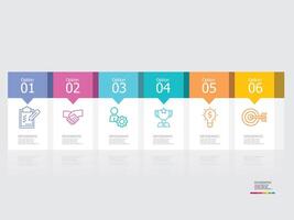 horizontal steps timeline infographic presentation element report background vector