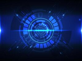 abstract circle blue technology futuristic cyber hi-tech background vector