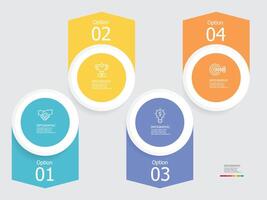 horozontal cronograma infografía elemento reporte antecedentes con negocio línea icono 4 4 pasos vector