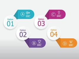 horozontal timeline infographic element report background with business line icon 4 steps for any business-related presentation or publication vector