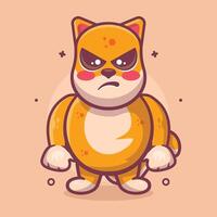 serious shiba dog animal character mascot with an angry expression isolated cartoon vector
