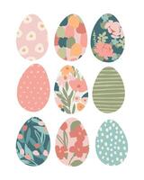 Vector set of abstract Easter eggs. Design elements for card, poster, flyer and other use.