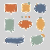 collection set of colorful speech bubble balloon, think, speak, talk, text box banner, flat design vector illustration