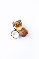 pineapple and coconut on a white background photo