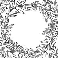 hand drawn vector plants, brunch of flowers, sketch of leaves, herbs, grass, inked silhouette of leaves, monochrome illustration isolated on white background